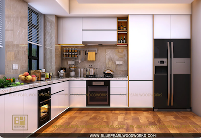L Shaped Modular Kitchen