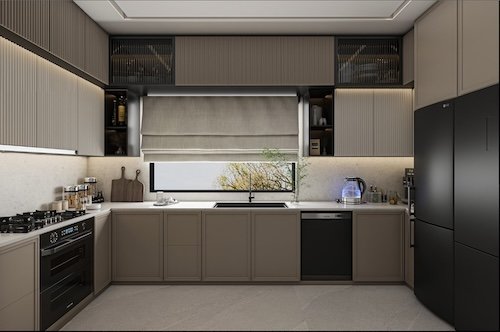 U Shaped Modular Kitchen